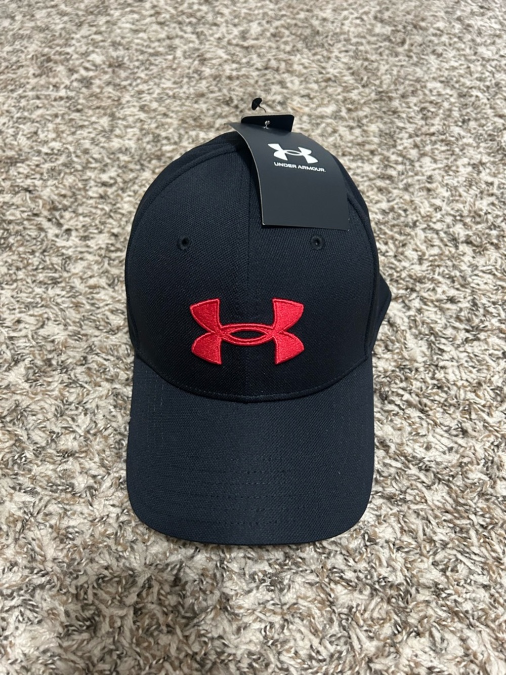 Under Armour Black Hat with Red Logo
